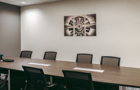 Conference room inside the FBO ample seating
